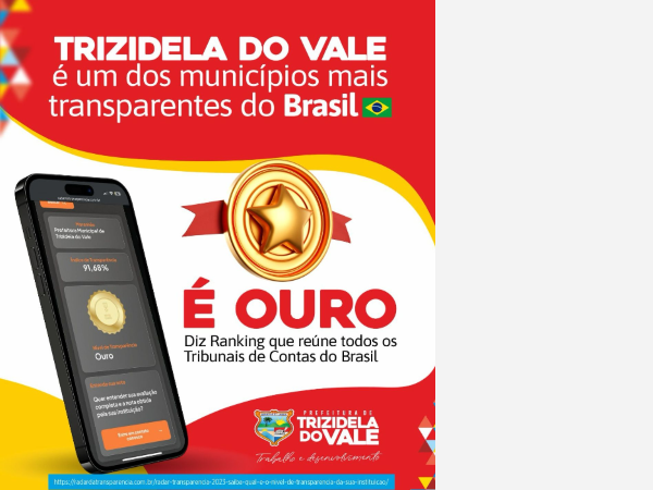 Trizidela do Vale é um dos municípios mais transparentes do Brasil